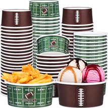 100 Pieces Football Snack Bowls 12 Ounces Football Party Chili Bowls Disposable  - £47.44 GBP