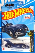 Hot Wheels 2024 BATMAN Series #54 Batman &amp; Robin Batmobile Dk Blue w/ AEROs - £2.29 GBP