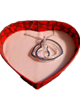 Avon Loving Moments Necklace - Silver Triple Heart With Chain Red Heart Box- New - £13.48 GBP