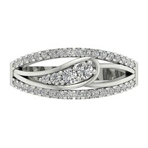 0.60 Ct Round Cut Diamond Wedding Engagement Ring 14k White Gold Finish 925 - £68.73 GBP