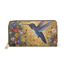 HummingbIrd Art Wallet For Travel Vacation PU Leather Zipper 7.87 x 4.33... - $34.99
