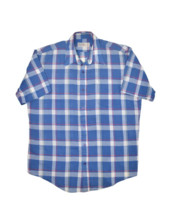 Vintage Wedgefield Shirt Mens L Plaid Short Sleeve 80s Cotton Blend USA ... - £11.54 GBP