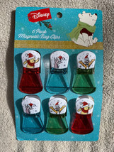 6 Winnie the Pooh Christmas Magnetic Kitchen Magnets Bag Chip Snack Clip... - £12.50 GBP