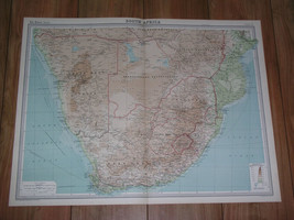 1922 Vintage Map Of South Africa Namibia Rhodesia Zimbabwe Botswana - £26.13 GBP