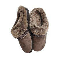 Isotoner Microsuede Scuff Slippers SM 6.5 - 7 Brown Memory Foam Comfort ... - $19.79