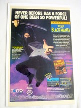 1990 Color Ad Wrath of the Black Manta Video Game - £6.31 GBP