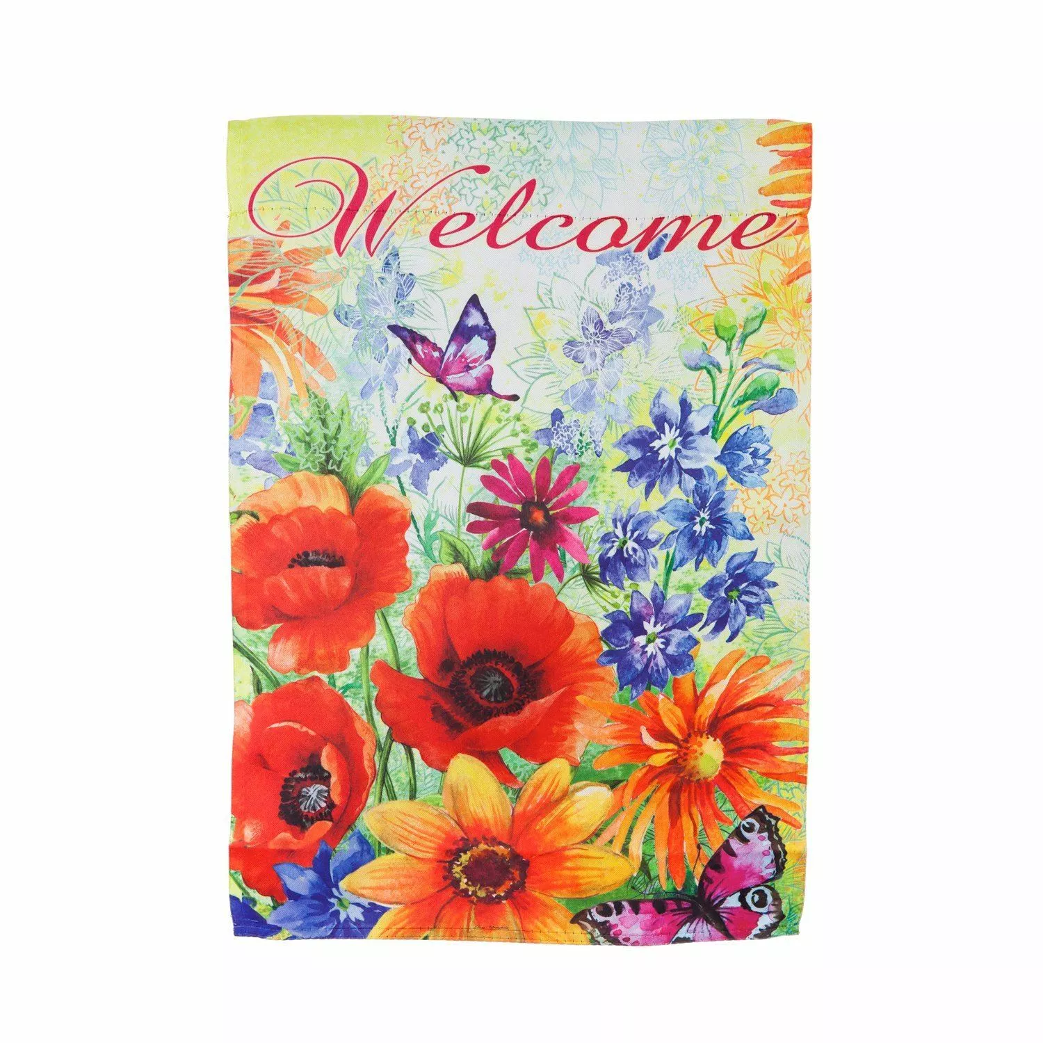 Meadow Creek Bright Wildflowers Welcome Decorative Suede Garden Flag- 2 ... - $14.99