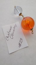 Beautiful, simulated orange crystal costume handmade pendant necklace piece - £16.78 GBP