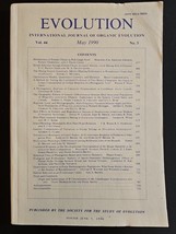 International Journal of Organic Evolution May 1990 Vol 44 No 3 Pg 477-756 - $15.98