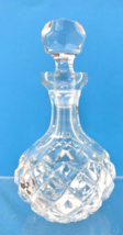 Beautiful Faceted Glass Perfume Scent Bottle w Stopper 5 1/4 inches In G... - $34.16