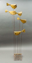 DeGroot Brutalist MCM Mixed Metal Brass Copper Iron Kinetic 5 Fish Sculpture 36&quot; - £797.51 GBP