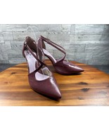 Sole Bliss Heels Women 38.5/7.5M Poet Shoes Red Patent Straps Pointed Pump - $203.49 CAD