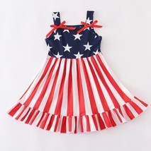 NEW 4th of July Girls Boutique Patriotic Star &amp; Stripes Flag Dress - $5.99+
