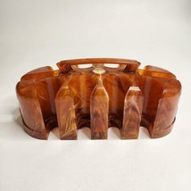 Bakelite Catalin Poker Chip Caddy Butterscotch Brown Swirl Marbled Trans... - $346.45