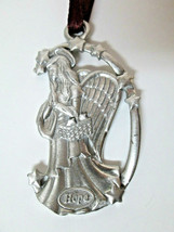 Longaberger Christmas Tree Ornament ANGEL OF HOPE  Pewter Metal  EUC 1998 - £9.59 GBP