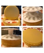 NEW TUPPERWARE 2 TIER DEVILED EGG SERVER &amp; SCALLOPED PIE STAND SERVER - $34.64