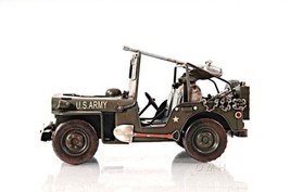 Model Car Transportation 1940 Like Willys-Overland Jeep 1:12 Scale Green Metal - £110.85 GBP