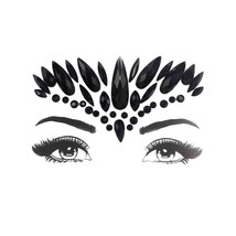 Face Jewels for Makeup Black face gems 3D Rhinestone Tattoo Sticker Mermaid Eye  - £17.49 GBP