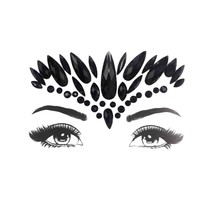 Face Jewels for Makeup Black face gems 3D Rhinestone Tattoo Sticker Merm... - £17.48 GBP