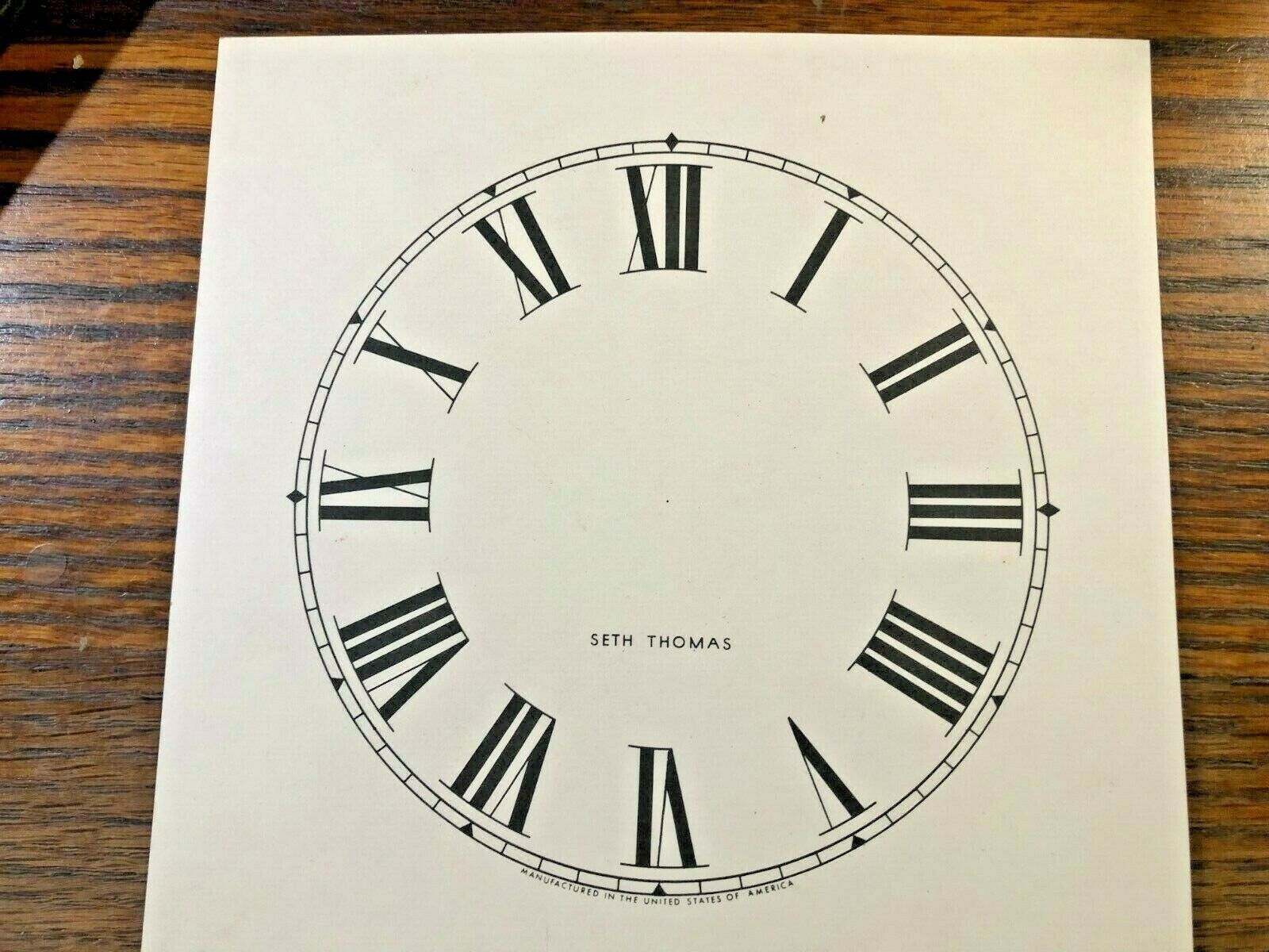 5 INCH SETH THOMAS PAPER CLOCK DIAL, ROMAN NUMERAL (Lot 165) - $6.98