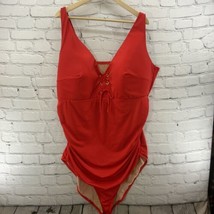 Swim By Cacique Swimsuit Womens Plus Sz 30 Red Cinch Bust Flaw - £19.34 GBP