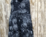 Desmond &amp; Dempsey X H&amp;M Women XXL Navy Blue Tropical Maxi Dress Palms B57 - £26.68 GBP