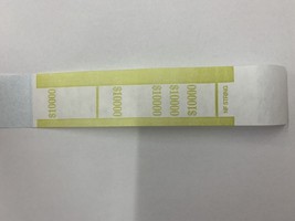Currency Straps-Self Sealing Money Bands, $10,000 Mustard, 500 pack, by ... - $10.49