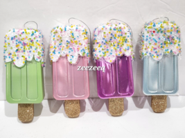 Christmas Pastel Gingerbread Ice Cream Pops Candy Sweets Sprinkles Ornaments - £17.40 GBP
