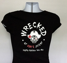  Wrecked at Jen&#39;s Joint Puerto Penasco Mexico T Shirt Womens Juniors Large  - £17.45 GBP
