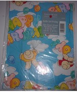 Vintage Forget Me Not Ziggy Kids Birthday Wrapping Paper In Unused in Wr... - $8.21 CAD