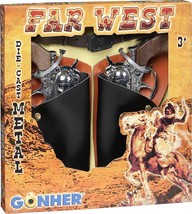 NEW Gonher Dual Cowboy Classic Diecast Gun &amp; Holster Made in Spain - $663.87 MXN