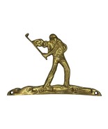 Brass Male Golfer 5 Key Wall Hanger 6.75&quot; Holder Vintage NO HARDWARE EUC - £10.37 GBP