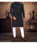 MENS KURTA &amp; PYJAMA SET FREE SHIPPING DRESS INDIAN ETHNIC PARTY WEAR COT... - €45,87 EUR