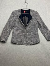 Ann Taylor Tweed Blazer Jacket Womens Petite SP Career Office Navy MCM C... - $44.88