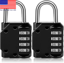 2 Pack Combination Lock Resettable 4-Digit Padlock Outdoor Waterproof - $12.13