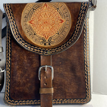 Vintage Handcrafted Leather Bag … Aztec Calendar - $64.35