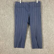 New York &amp; Company Capri Chino Pants Women&#39;s Size 8 Striped Blue Cotton - €12,23 EUR