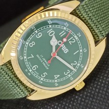Vintage Oris Winding Swiss Refurbished Mens Wrist Green Watch 558c-a297258-6 - £15.69 GBP