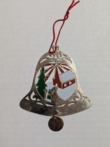 Bell Church G. Duchin Christmas Ornament Gold tone with enamel - £7.04 GBP