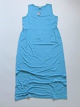 NWT J. Jill Island Blue Shirred Waist Sleeveless Jersey Knit Maxi Dress M Tall - £35.18 GBP