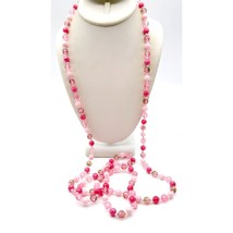 Passion for Pink Beaded Necklace, Barbiecore Pastel Vintage Strand - £37.75 GBP