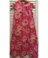 Vtg Sears Hawaiian Fashions Floral Dress Maxi Pink Sleeveless Ruffles Si... - $98.99