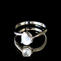 Sterling silver Blue moonstone Gemstone ring high polished 925 silver wo... - $40.00