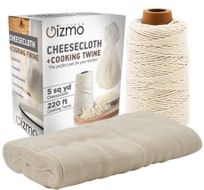 Cheesecloth and Cooking Twine Grade 50 Unbleached Cotton 5 Yards Cloth 220 Ft - £7.43 GBP