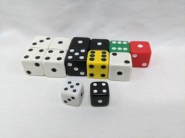 Lot Of (13) D6 Dice Black White Red Yellow - £11.15 GBP