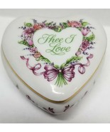 Franklin Mint Valentine&#39;s Day Porcelain 1981 Heart Shaped Trinket Box Je... - £6.85 GBP