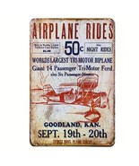 AIRPLANE RIDES 50c Metal Tin Sign Vintage Plaque Decor Wall Decor 8x12 i... - £11.00 GBP