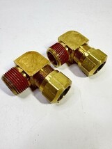 2-Brass DOT Air Brake Fitting 3/4&quot; OD Compression X 3/4” Male NPT 90 Deg... - $767.89 MXN