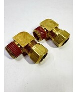 2-Brass DOT Air Brake Fitting 3/4" OD Compression X 3/4” Male NPT 90 Deg... - $41.75