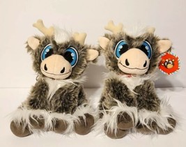 2 Reindeer in Here Plush 8&quot; by Adam Reed 1 NWT 1 EUC MINT Sanitized &amp; Clean - £21.69 GBP